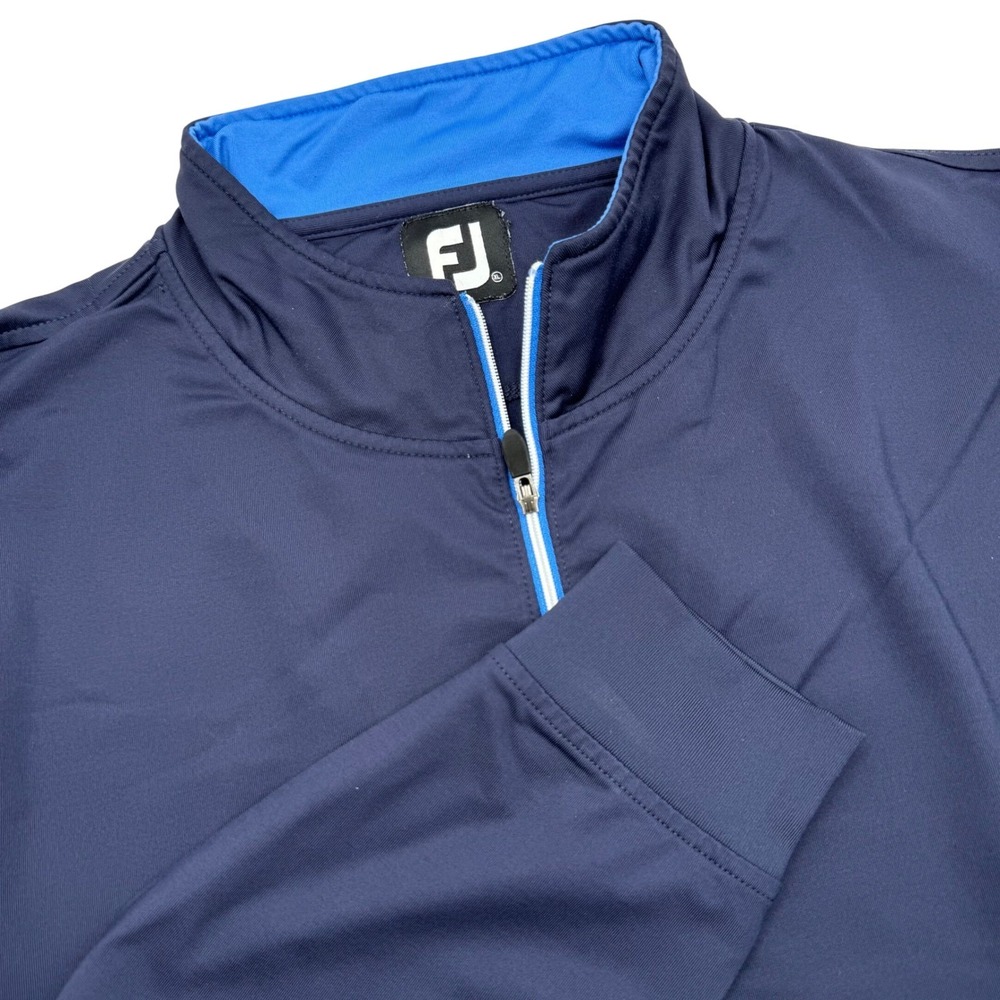 Footjoy Men's XL Golf Quarter Zip Pullover Navy Blue Athletic Performance L/S